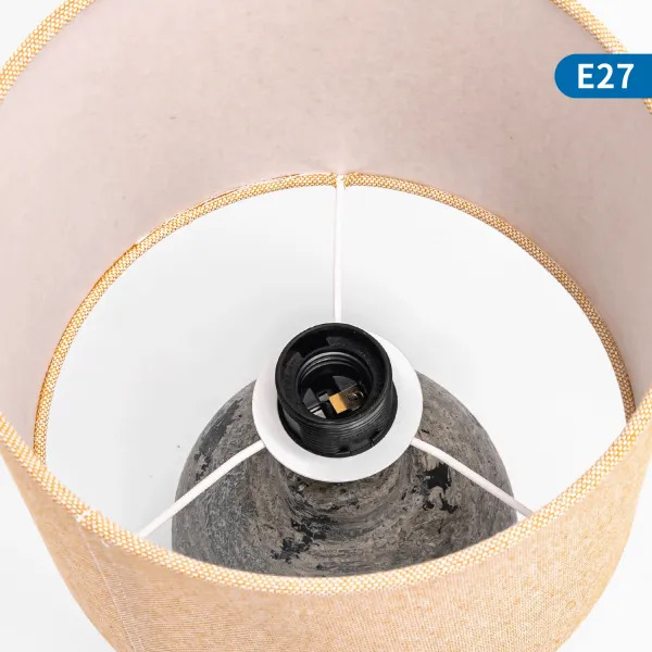 VT-7712 DESIGNER TABLE LAMP WITH IVORY LAMP SHADE-SQUARE,BLACK BASE+SWITCH E27 HOLDER-WHITE+BLACK