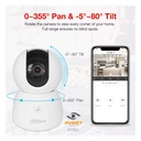 DAHUA DH-H5B Caméra d'intérieur Hero 5MP, objectif 3,6 mm, Wi-Fi/IP, IR 10 m - Dahua
