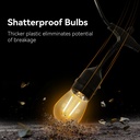 AV-713-15 Waterproof String Light  15m + 3m Extra + Pack 15 Pcs Decorative Bulbs S14-E27-2W 2700K