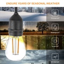 AV-713-5 Waterproof String Light  5m + 3m Extra + 10x Decorative Bulbs S14-E27-2W 2700K
