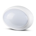 Plafonnier ovale complet IP54 VT-8010 12 W, corps blanc