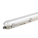  VT-150148 48W LED WP LAMP FITTING 150CM MET SAMSUNG CHIP-TRANSPARANTE AFDEKKING + RVS CLIPS