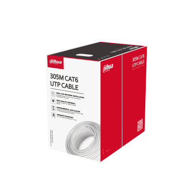 Câble Dahua PFM922I-6UN-C UTP CAT6 solide CCA - PVC gris - Certifié ignifuge classe CE CPR Eca