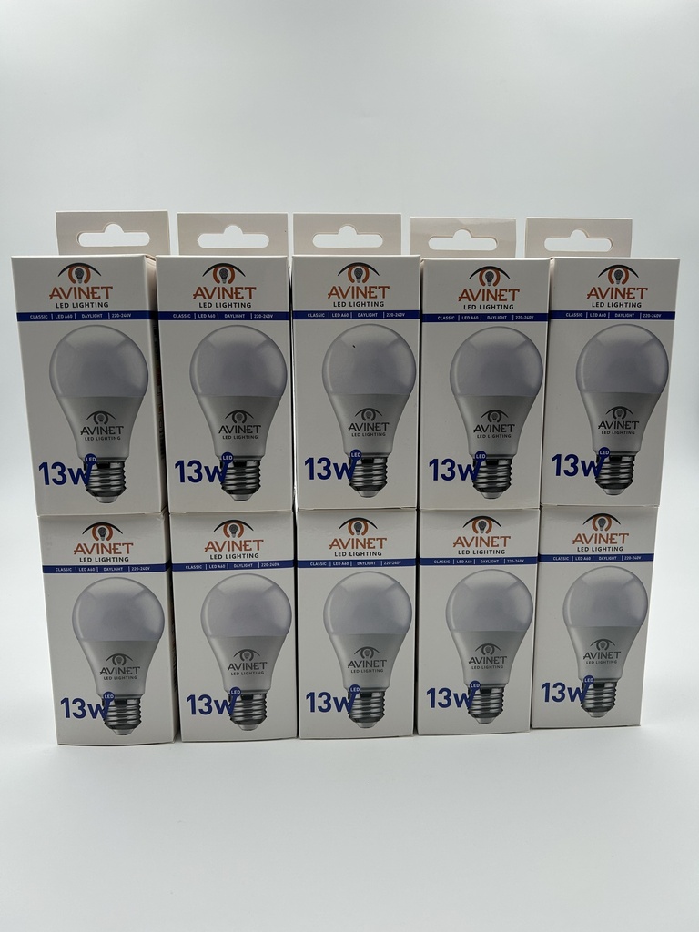 Ampoule LED en plastique AV-13 13 W A60 E27, lot de 10 pièces