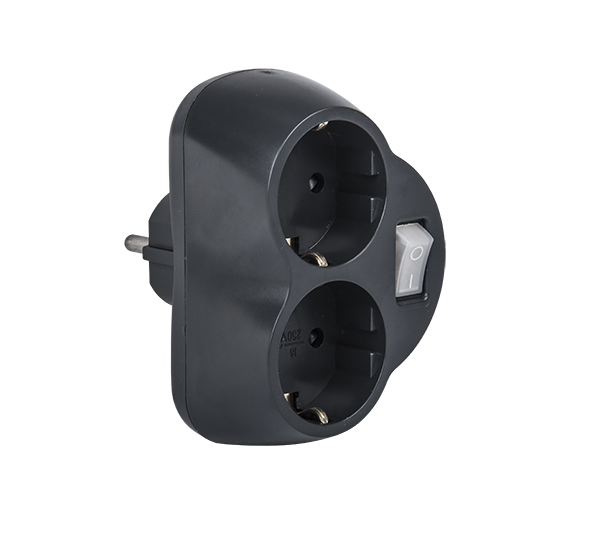 ADAPTATEUR ELMARK DOUBLE AVEC INTERRUPTEUR 16A 250V