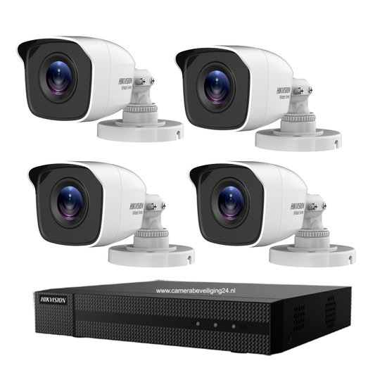 HIKVISION Turbo HD-TVI 4CH KIT DVR - 4x Bullet Camera Buiten 2MP IR 20M Nachtzicht - Harde schijf 1TB