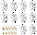 Lot de 10 spots LED encastrables dimmables V-TAC - Inclinables - 6,5 Watt - 3000K - 400 Lumen - BLANC - Carré - Spot de plafond intérieur IP20
