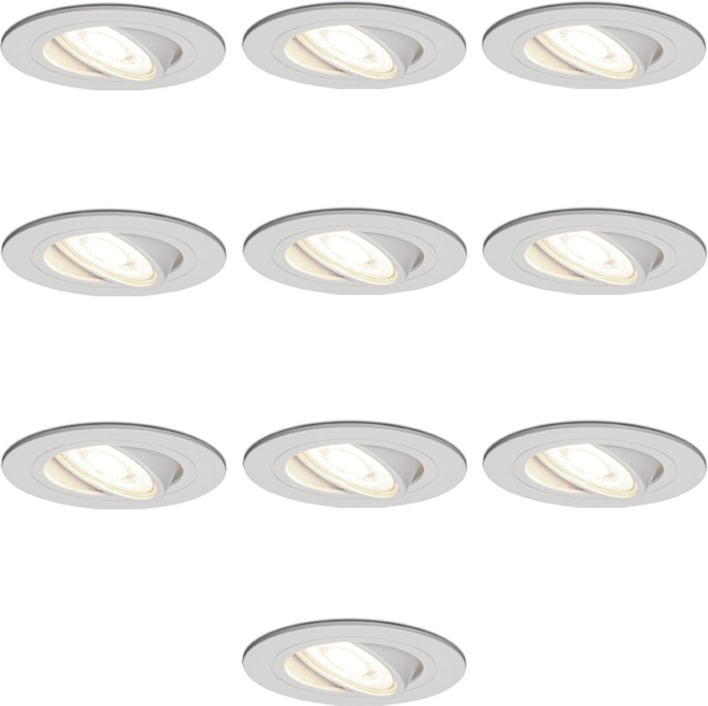 VT-782 Blanc Lot de 10 spots encastrables LED dimmables gu10 6Watt inclinables