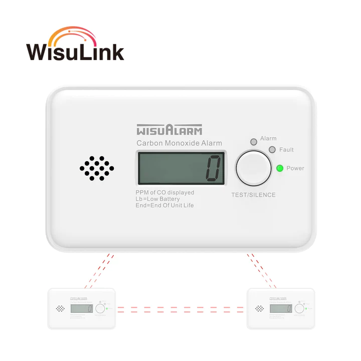 Wisualarm/Dahua HY-GC20B-R8 Koolmonoxidemelder Wisulink Interconnected Batterij 10 jaar Vervangbaar