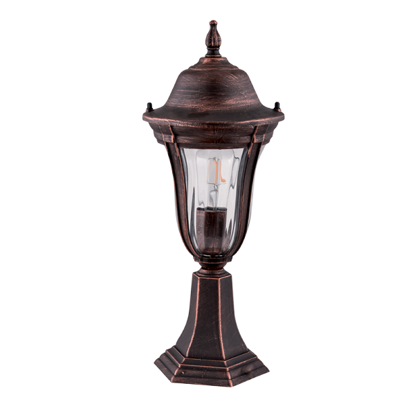 ELMARK 96204MF/BRB - PIED DE LANTERNE MARK 204 1XE27 NOIR ROUGE LAITON H490