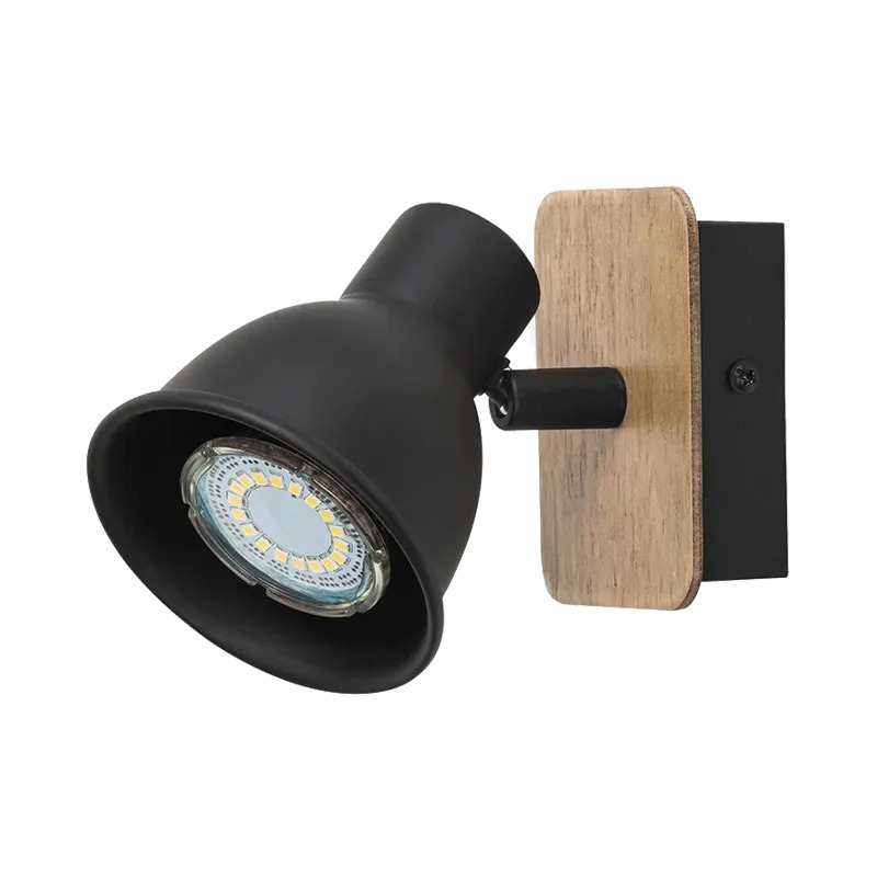 RIKO SPOT 1XGU10 BOIS/NOIR