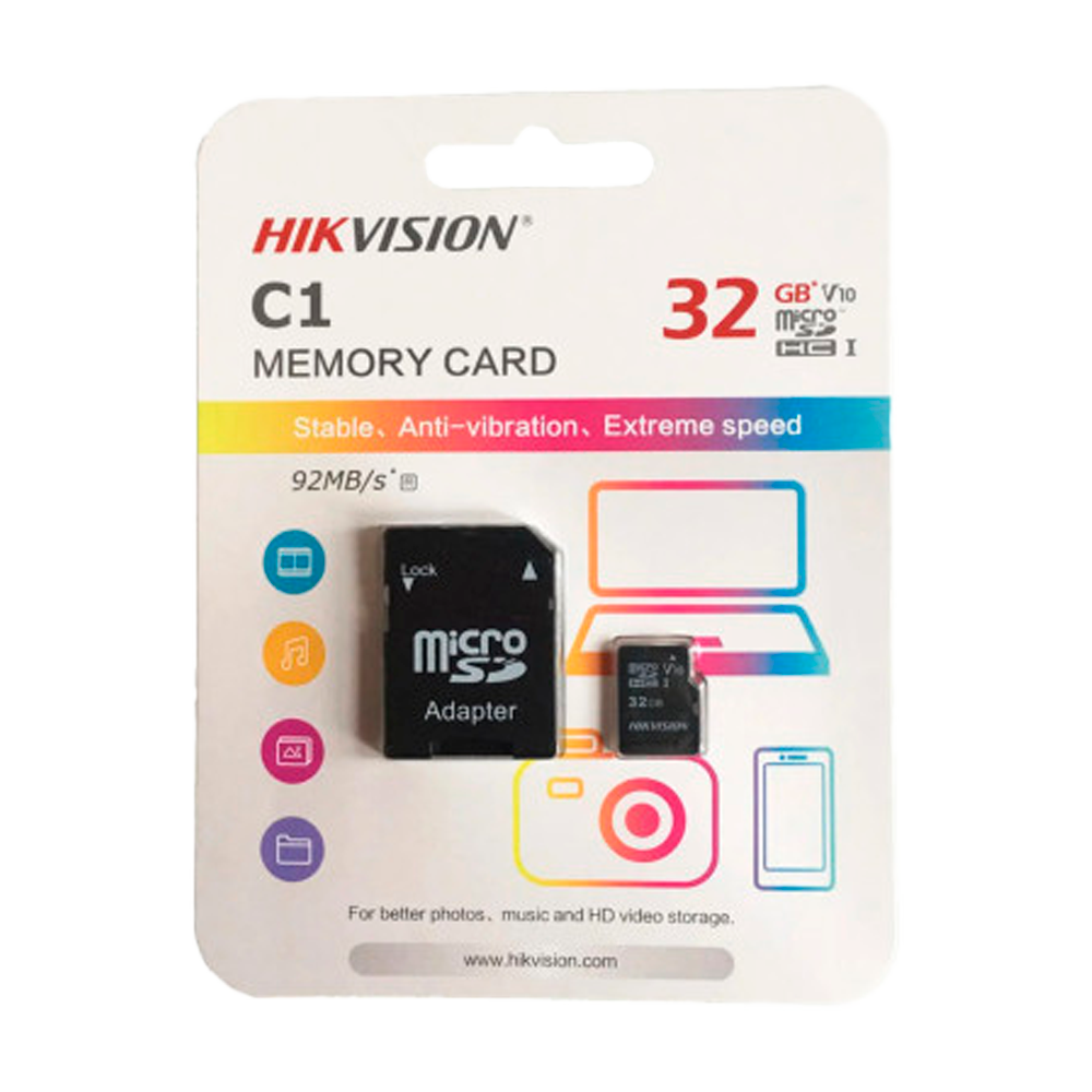 Hikvision HS-TF-C1STD-64G-A 64GBB microSDXC Class C10 For Surveillance
