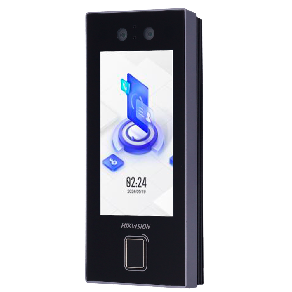 HIKVISION DS-K1T344MBFWX-E1 Contrôle d'accès et de présence  IP65 Facial, empreinte digitale, carte MF, QR et PIN