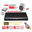 Kit caméra HIKVISION Smart Hybrid G2 Series 6x IP Camera Turret 6MP - NVR 8xChannel - Disque dur 4 To extensible jusqu'à 8x caméras IP