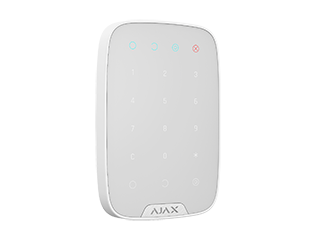 Ajax KeyPad Plus, Clavier tactile sans fil avec lecteur RFID, Wit, Batterij: 4xAA-batterijen, Afmetingen 165x113x20mm