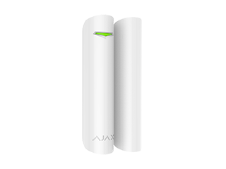 Ajax DoorProtect, Wireless Door Sensor, White. Activation threshold: (1 to 2 cm) CR123A battery. Dimensions: Diameter: 20 mm, Height: 90 mm.