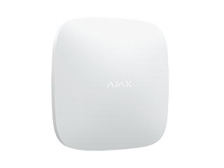 Ajax Hub-W – panneau seul, jusqu'à 100 appareils, 50 utilisateurs. Communication : Ethernet, GSM. Batterie de secours 2 Ah incluse.