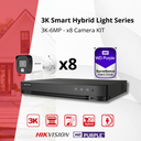 HIKVISION Set 3K Double Éclairage - 8x Caméra Canon 3K (6MP) Double Éclairage Audio Intérieur/Extérieur - DVR 8 Canaux - Disque Dur 2 To (copie)