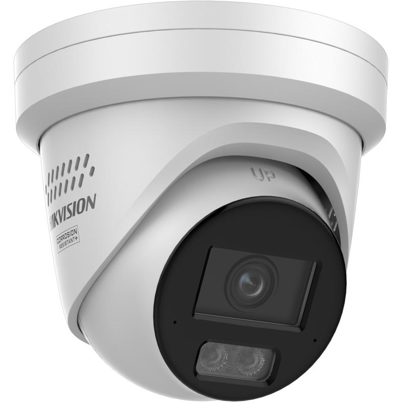 Hikvision DS-2CD2387G3-LIS2UY/SL(2.8mm)  Hikvision 8MP Smart Hybrid Light met ColorVu WDR Turret Netwerk Camera met vaste lens, IR en wit licht , IP67, 2.8 mm, ingebouwde dual microfoon, NEMA 4X,AI ISP, audio I/O, alarm I/O, stroboscoop en audio-alarm