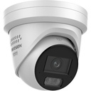 Hikvision DS-2CD2387G3-LIS2UY/SL(2.8mm)  Hikvision 8MP Smart Hybrid Light met ColorVu WDR Turret Netwerk Camera met vaste lens, IR en wit licht , IP67, 2.8 mm, ingebouwde dual microfoon, NEMA 4X,AI ISP, audio I/O, alarm I/O, stroboscoop en audio-alarm