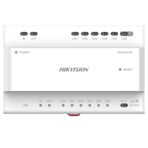 Distributeur Hikvision DS-KAD706 6x interface 2 fils 24 V CC