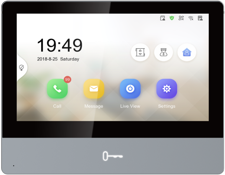 Hikvision DS-KH8350-WTE1 7" touchscreen binnenpost, metalen paneel Ethernet &amp; Wi-Fi 802.11b/g/n standaard PoE/ 12 VDC