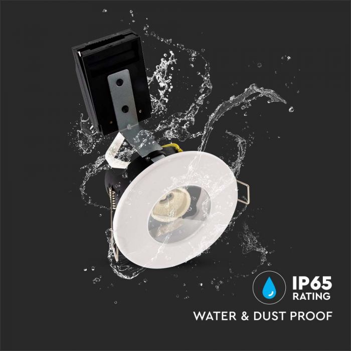 VT-702 GU10 DOUCHE RÉSISTANT AU FEU DOWNLIGHT IP65-BLANC