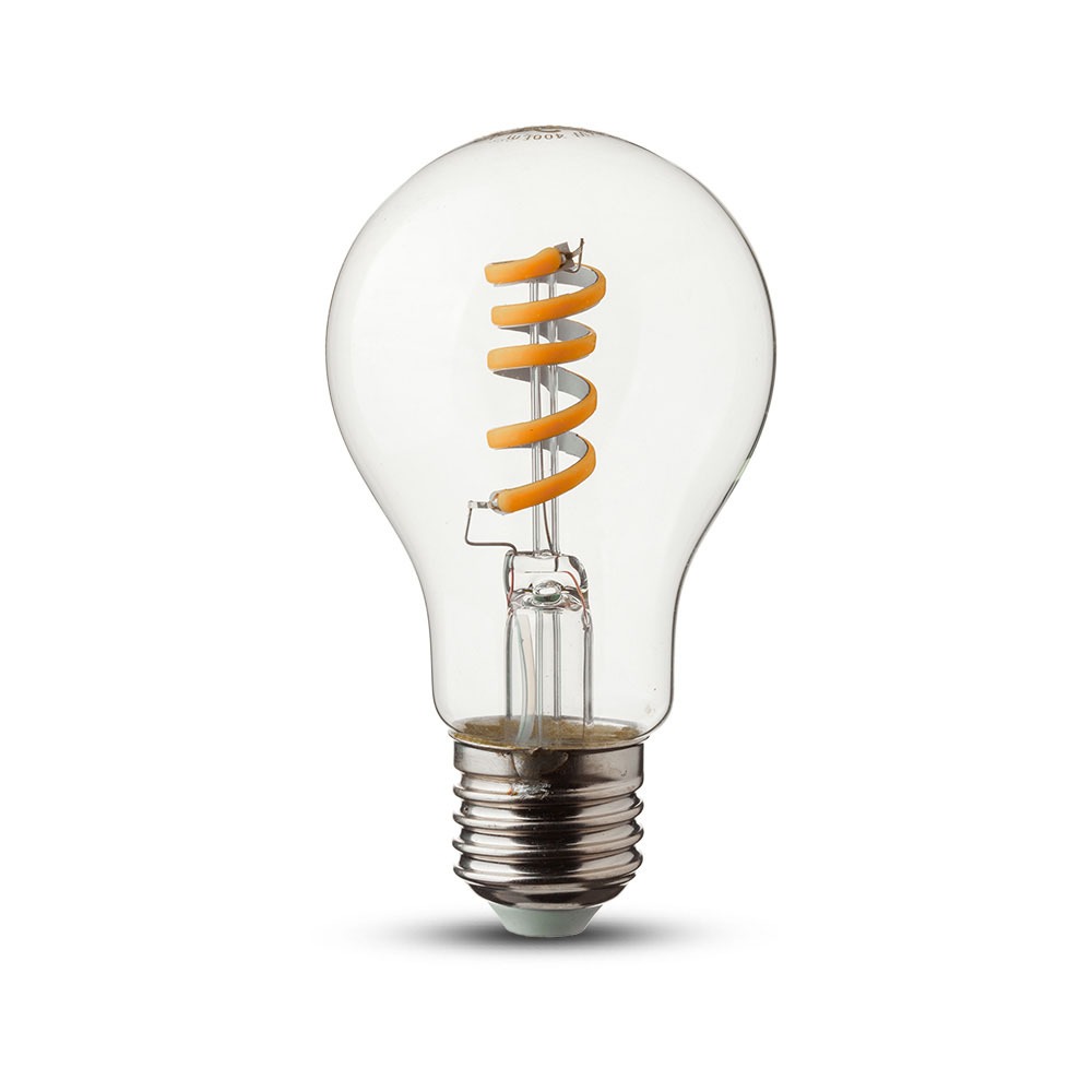 Ampoule LED à filament spiralé VT-2164 4 W - Transparente - Code couleur 2 700 K - Blanc chaud