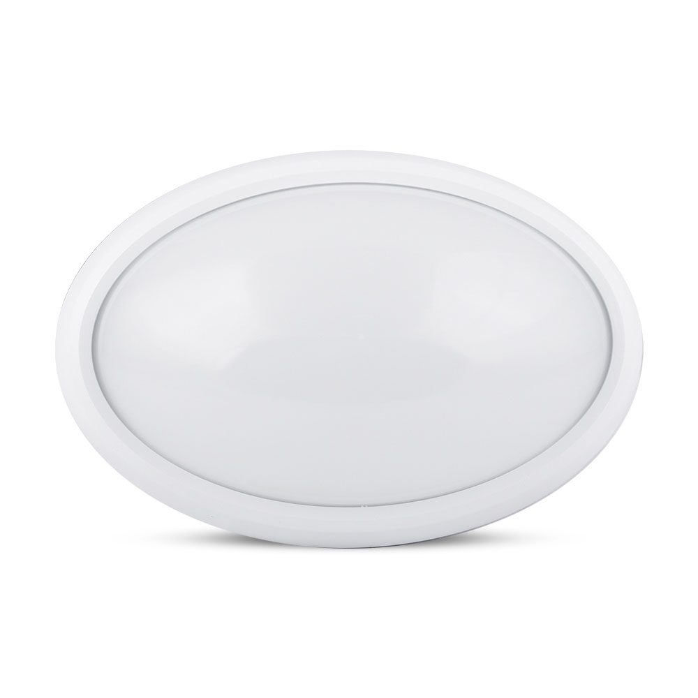 VT-8016 12W FULL OVALE IP54 DÔME LUMINEUX CORPS BLANC Code couleur 6400K-Blanc froid