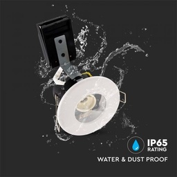 [3684] VT-702 GU10 DOUCHE RÉSISTANT AU FEU DOWNLIGHT IP65-BLANC