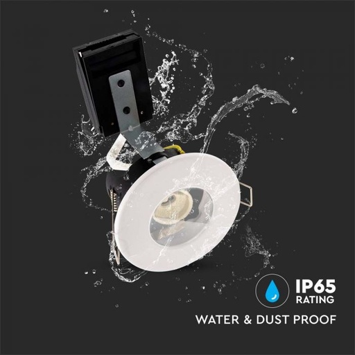 VT-702 GU10 DOUCHE RÉSISTANT AU FEU DOWNLIGHT IP65-BLANC