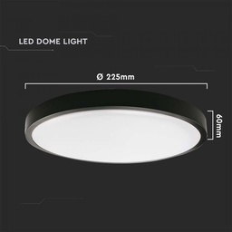 [7669] VT-8618S-B-RD 18W LED DOME LIGHT MICROWAVE SENSOR 4000K ROUND BLACK FRAME IP44