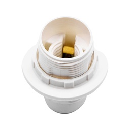 [8751] E14 LAMPHOUDER (POLYBAG+KAART) - WIT MET ZONNESCHERM