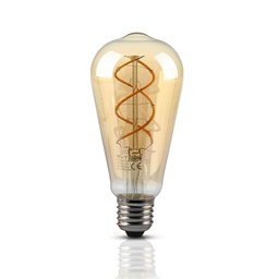 [7218] VT-2065 5W ST64 FILAMENTLAMP AMBER GLAS Kleurcode 2200K-Warm Wit