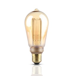 [217474] Ampoule à filament LED VT-2185 4 W ST64 - Verre ambré E27 - Code couleur 1800 K - Blanc chaud