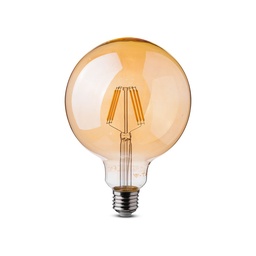 [291] Ampoule LED à filament VT-297 6 W G125, verre ambré, puce Samsung, code couleur E27, blanc chaud 2 200 K