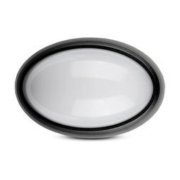 [5055] VT-8016 12W -6400K FULL OVAL IP54 DOME LIGHT  BLACK BODY