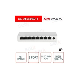 [DS-3E0510] HIKVISION DS-3E0508D-E SWITCH HIKVISION SWITCH - 8 POORTEN SOHO GIGABIT PLASTIC BEHUIZING