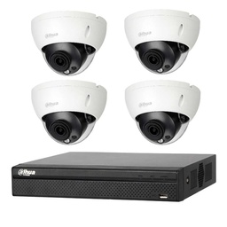 [KITCVI4M-4D-1TB] DAHUA KIT HDCVI 4MP DVR 4CH - 4x Camera Dome Antivandaal 4MP Interieur/Exterieur IP67 - HD 1TB