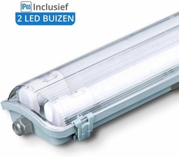 AV-LIGHT AV-12022 2x18W - Luminaire Tube Led 120 lm/W 120cm x2 IP65 - Assemblé ABS+PS