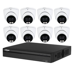 DAHUA 8CH KIT HDCVI 5MP DVR 8CH &amp; 8X Camera Turret 5MP Volledige Nachtkleur Binnen/Buiten - HD 2TB