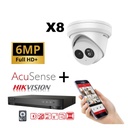 Hikvision IP-Kit 8x Camera 6MP IR / Acusense G2 Serie - 8x DS-2CD2363G2-IU Audio Turret Camera - recorder NVR 8-kanaals DS-7608NXI-K1/8P - 6TB harde schijf geïnstalleerd
