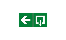 [LUZ-P3] Zelfklevend pictogram P3 200x100mm (pijltje+omlaag)