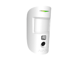 [38190.23.WH1] Ajax MotionCam, Motion detector with a photo camera, white. PIR detection up to 12 m, Pet immunity up to 20 kg, CR123A (x2) use with Hub 2.