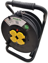 [MFR403G25] Muller-Fix Professional kabelhaspel - 40 m - 4 stopcontacten - IP44, H07RN-F - 3G2.5 - 16A - 250V - 3600W