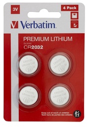 [CR2032-4] Verbatim CR2032 3V Lithium Battery (4 pack)