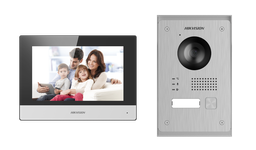 [DS-KIS703-P] Hikvision DS-KIS703-P 2-Wires IP video intercom kit 1x call button   Surface / flush mounting - - 7Inch Touch WIFI Monitor