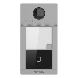 [DS-KV8113-WME1/S]  Hikvision DS-KV8113-WME1/S Villa deurstation Oppervlakte aluminium 1 x knop, PoE/ 12 VDC, Mifare kaart WIFI - 2 relais